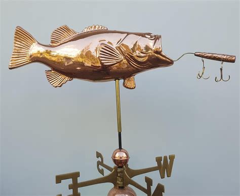 fish wind vane|Bass Fish Weathervanes.